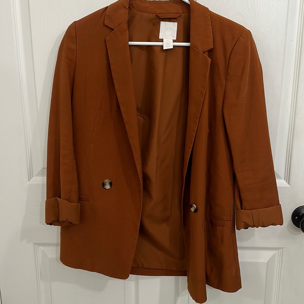 H&M burnt orange blazer, size 2